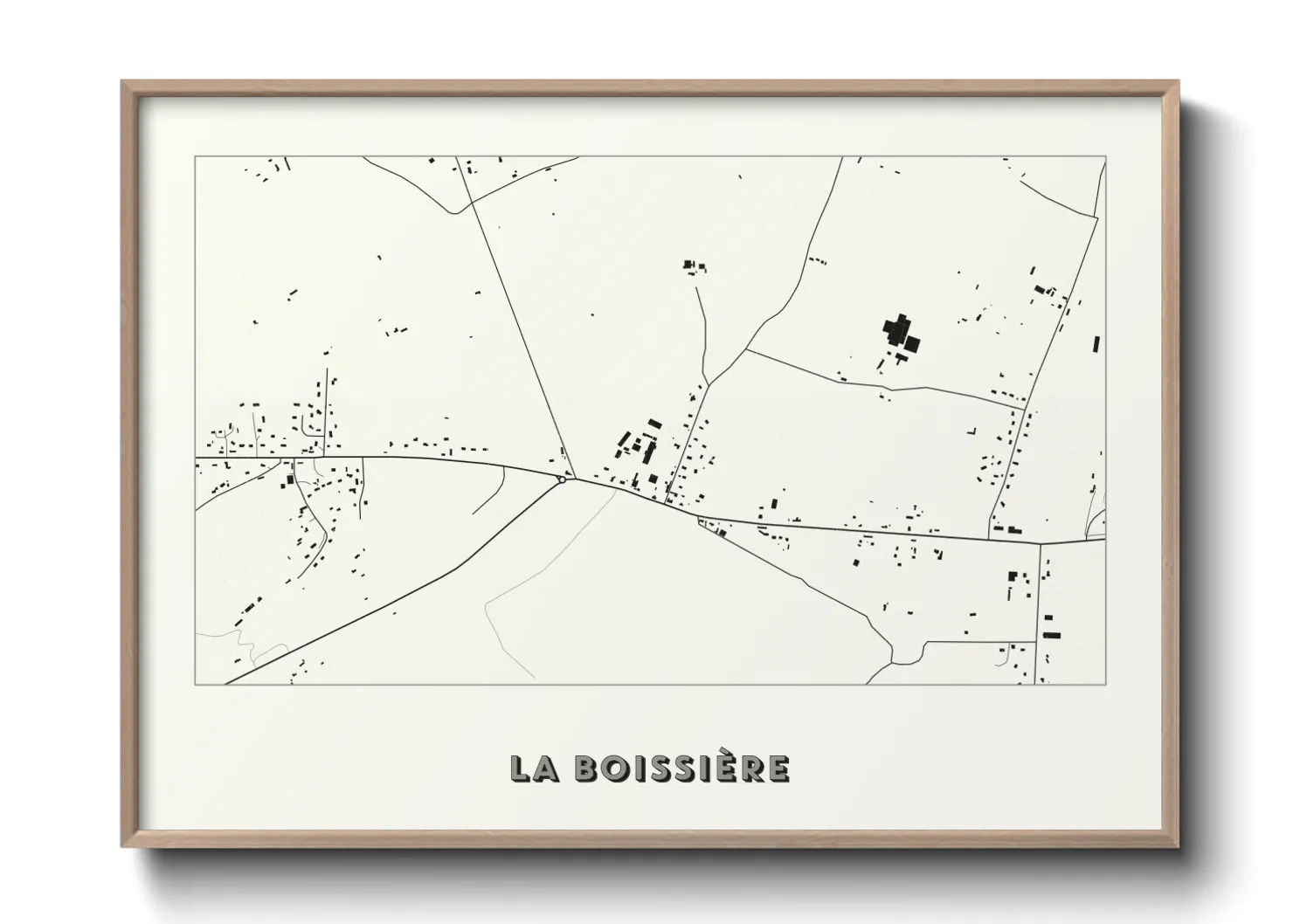 Une affiche de carte sur La Boissière