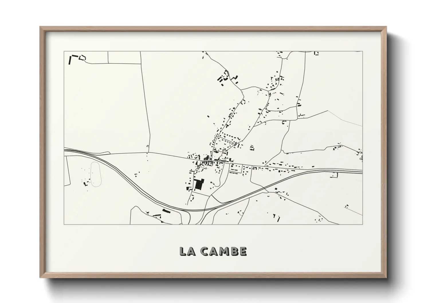 Une affiche de carte sur La Cambe