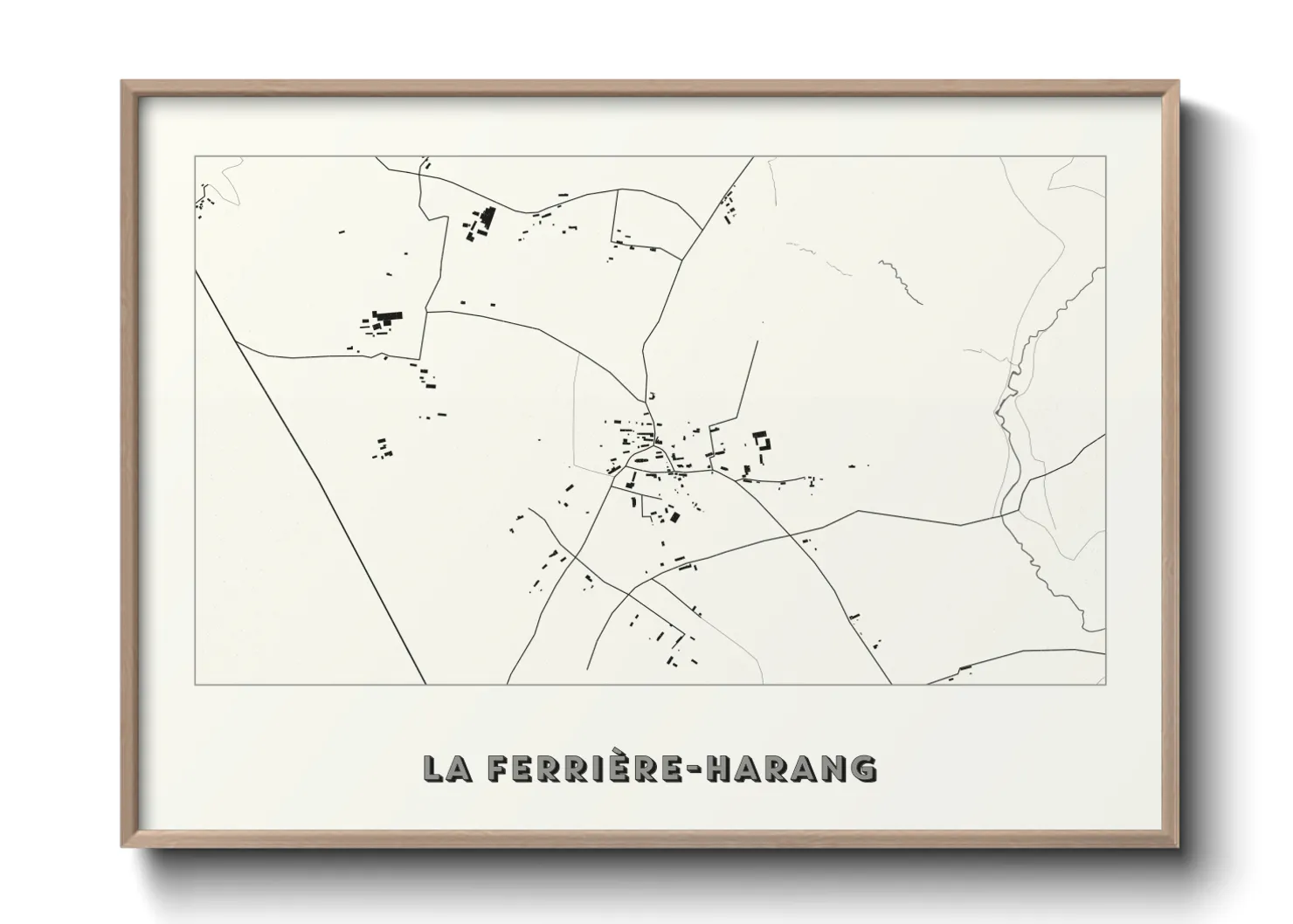 Une affiche de carte sur La Ferrière-Harang