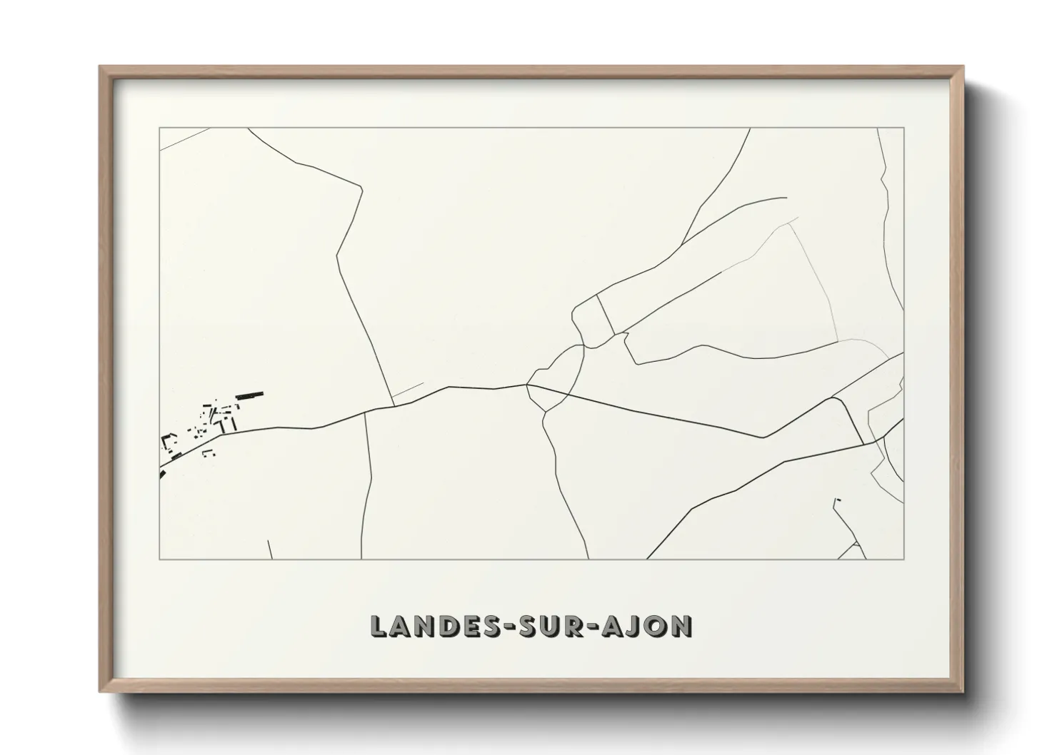 Une affiche de carte sur Landes-sur-Ajon