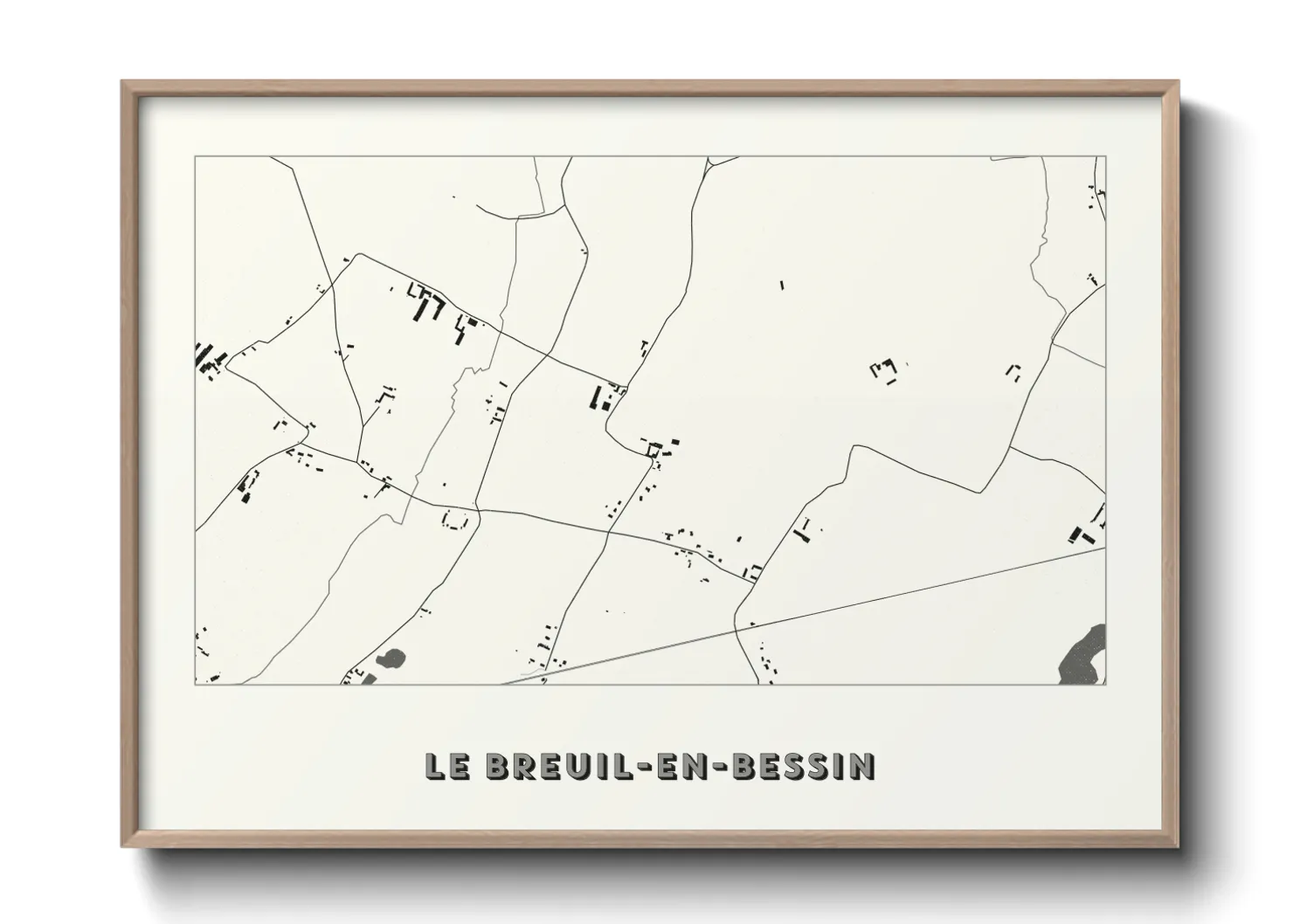 Une affiche de carte sur Le Breuil-en-Bessin