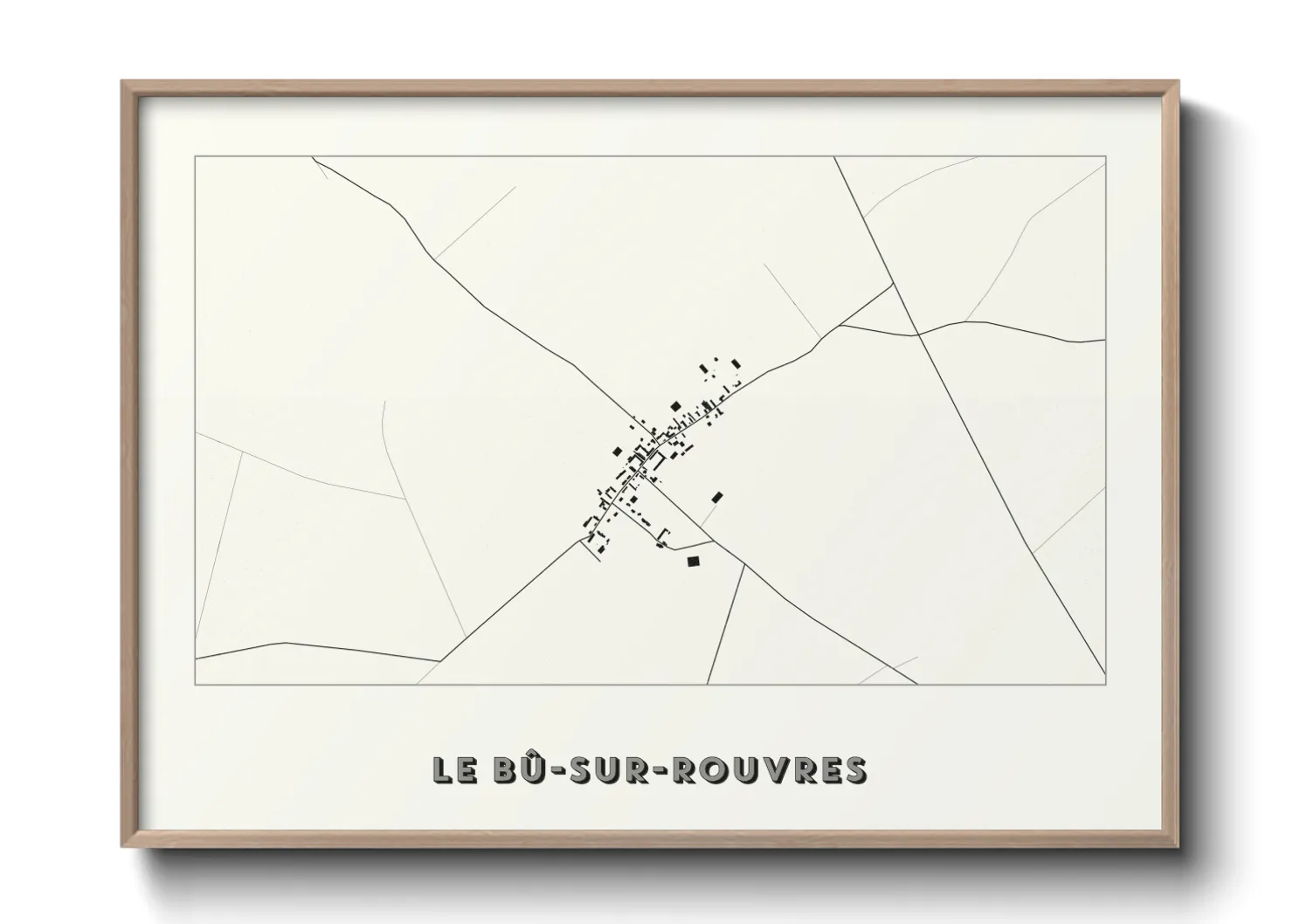 Une affiche de carte sur Le Bû-sur-Rouvres