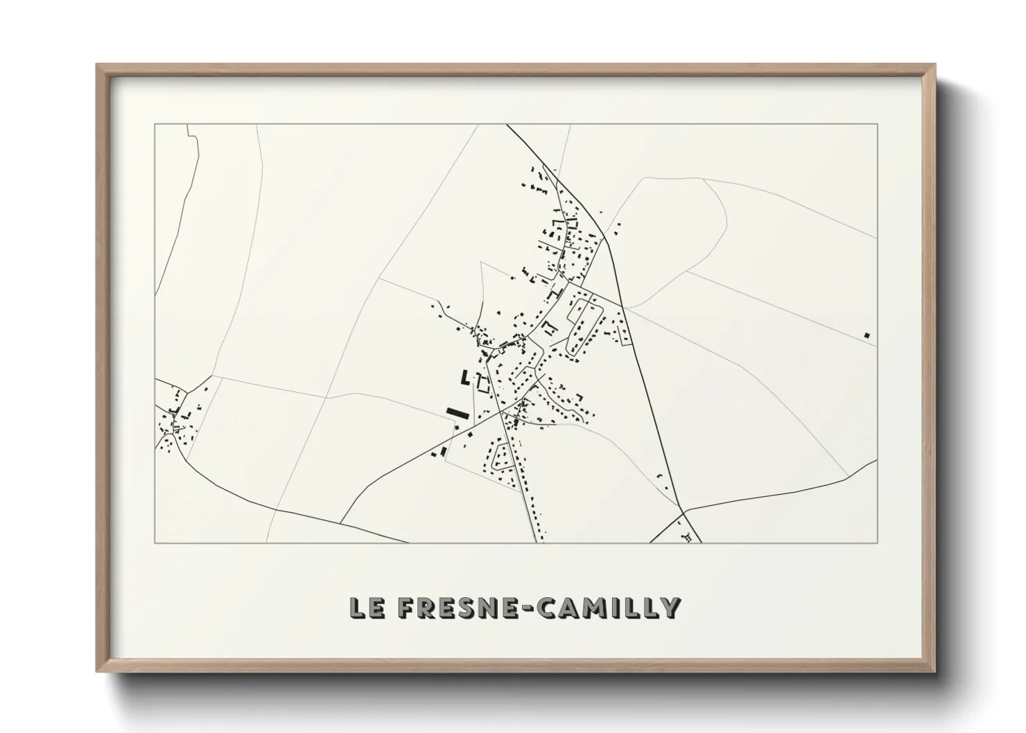 Une affiche de carte sur Le Fresne-Camilly