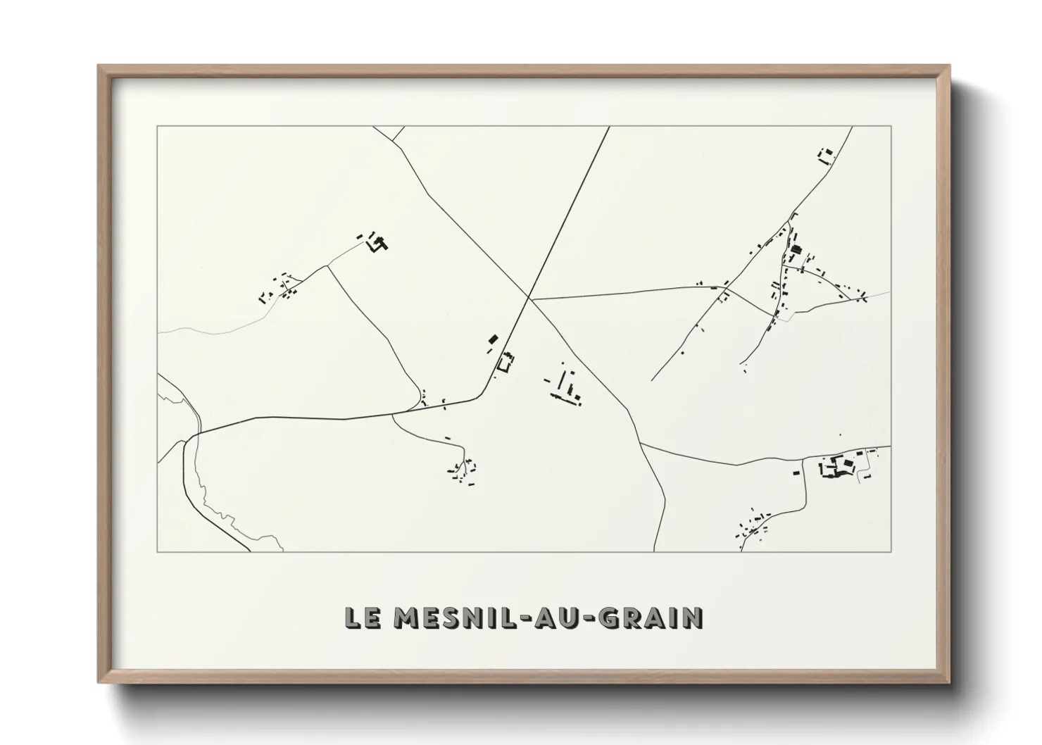 Une affiche de carte sur Le Mesnil-au-Grain