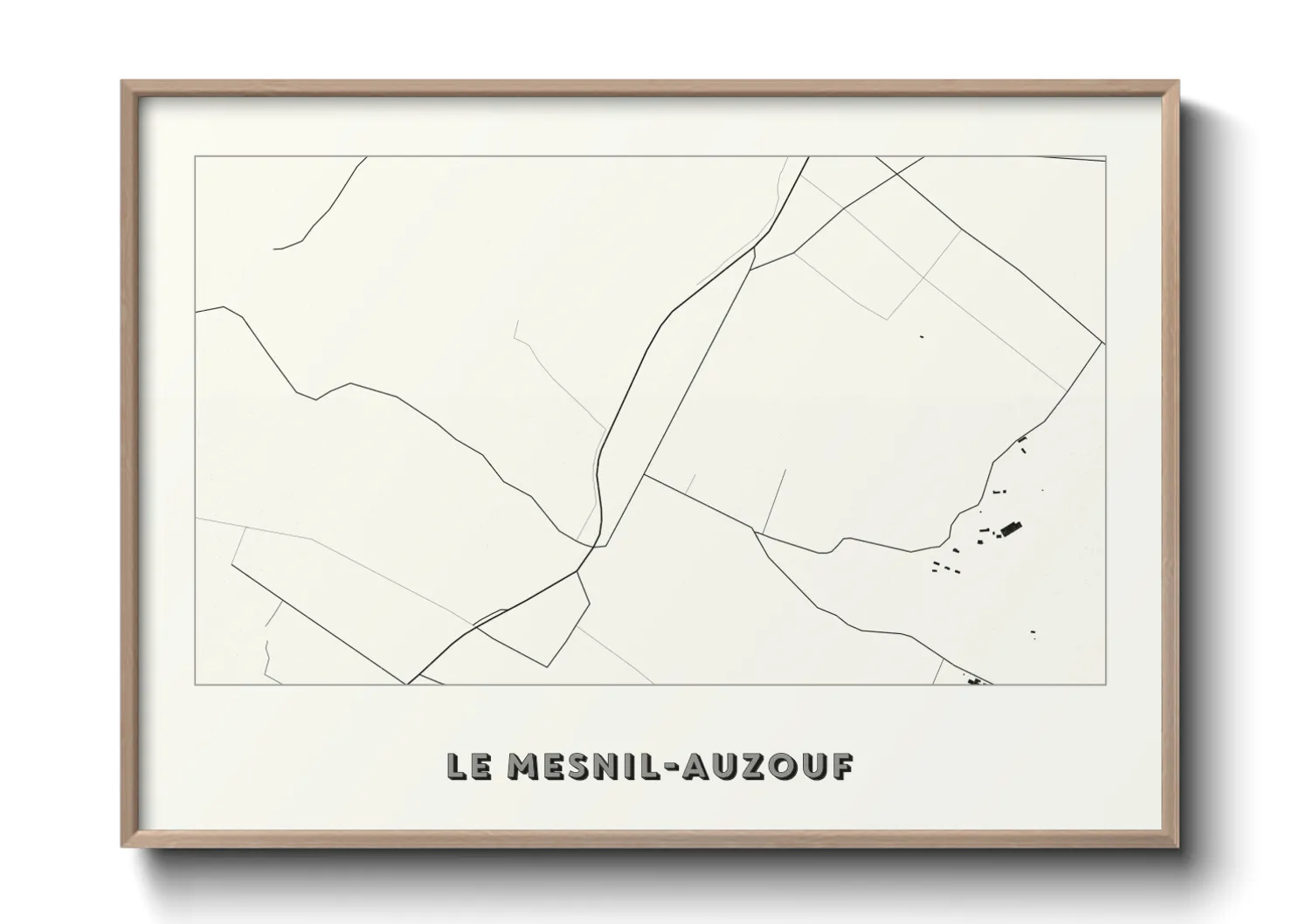 Une affiche de carte sur Le Mesnil-Auzouf