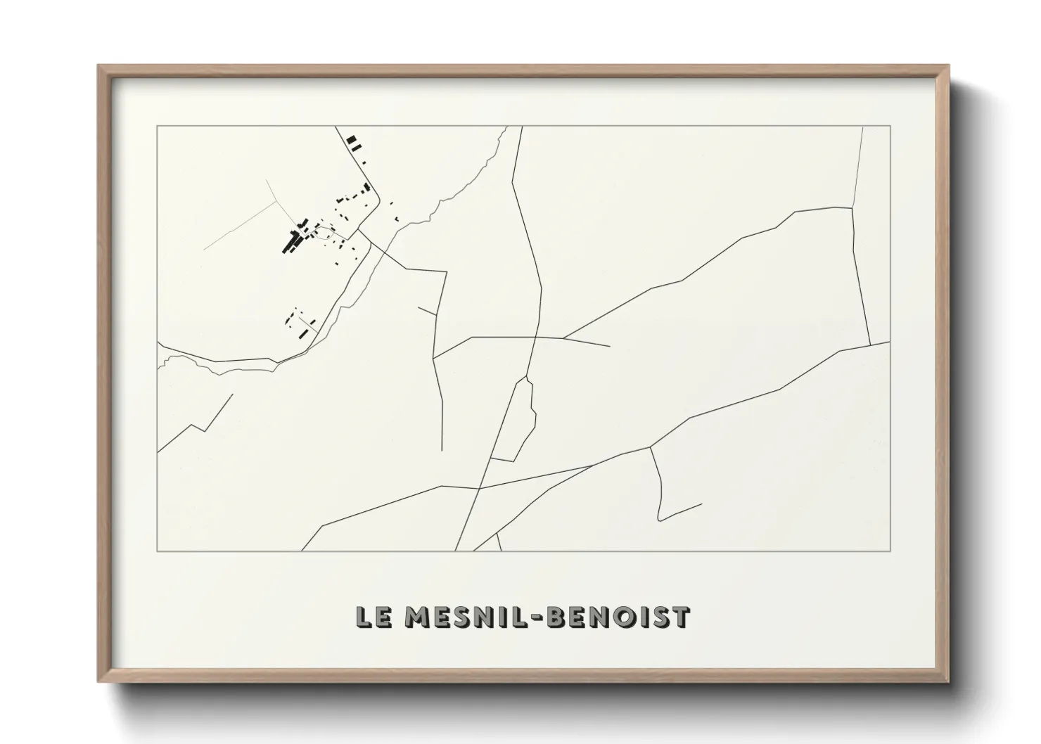 Une affiche de carte sur Le Mesnil-Benoist
