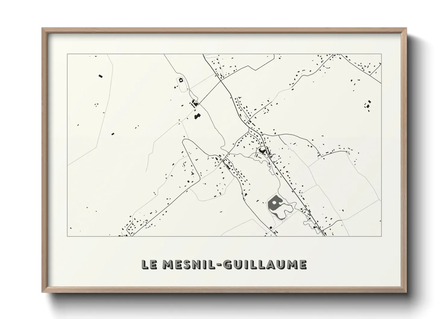 Une affiche de carte sur Le Mesnil-Guillaume