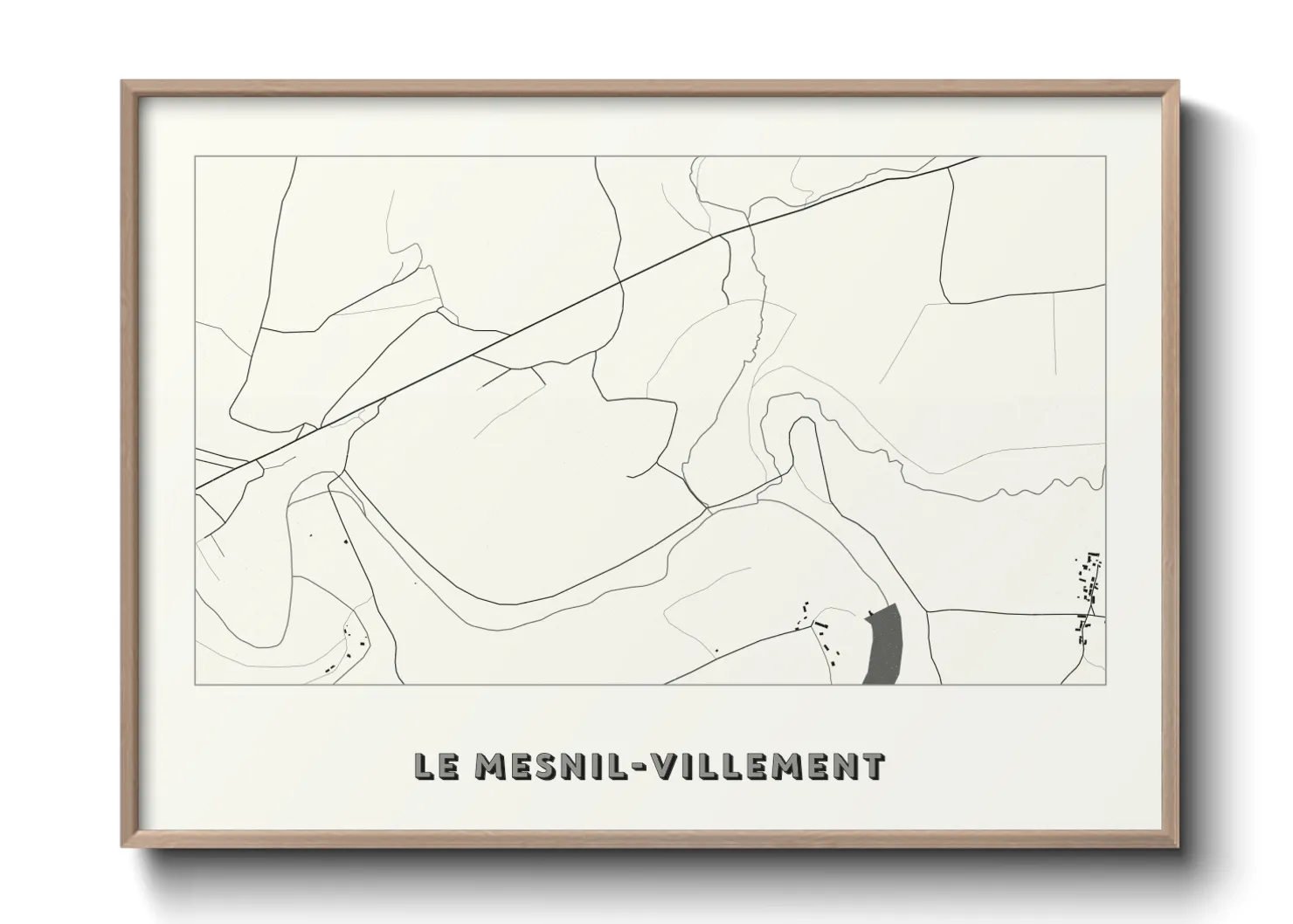 Une affiche de carte sur Le Mesnil-Villement