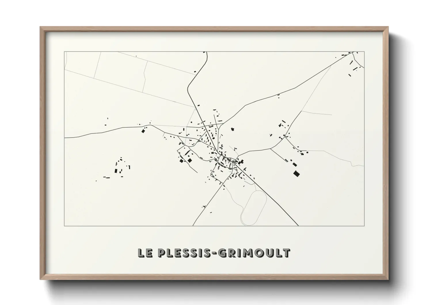 Une affiche de carte sur Le Plessis-Grimoult