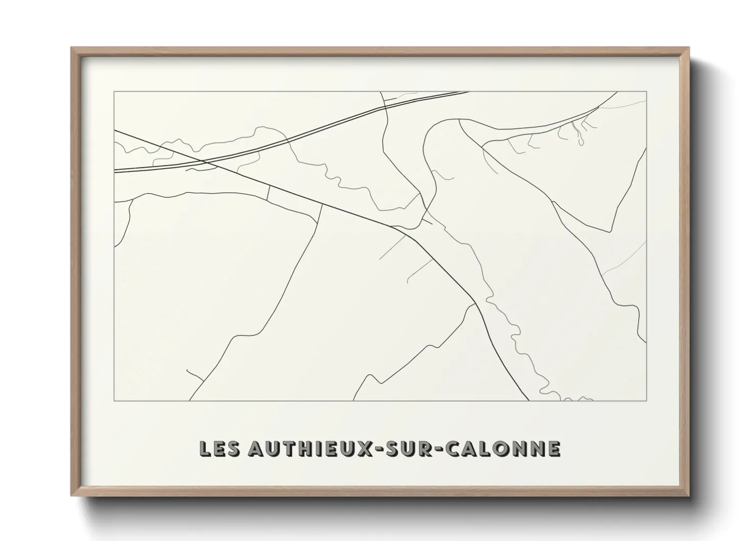 Une affiche de carte sur Les Authieux-sur-Calonne
