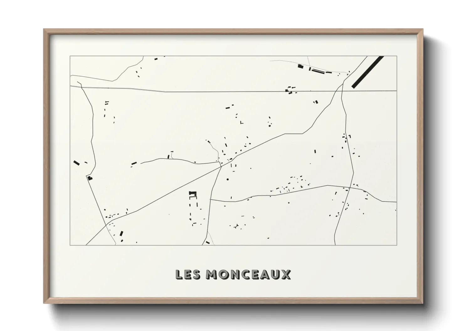 Une affiche de carte sur Les Monceaux