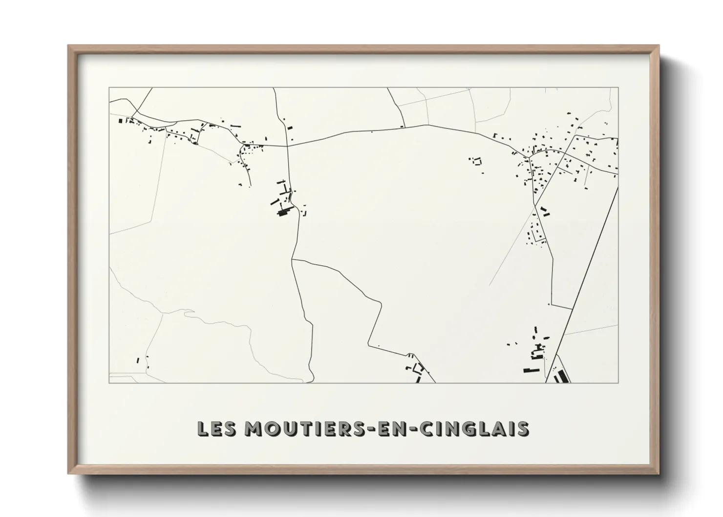 Une affiche de carte sur Les Moutiers-en-Cinglais