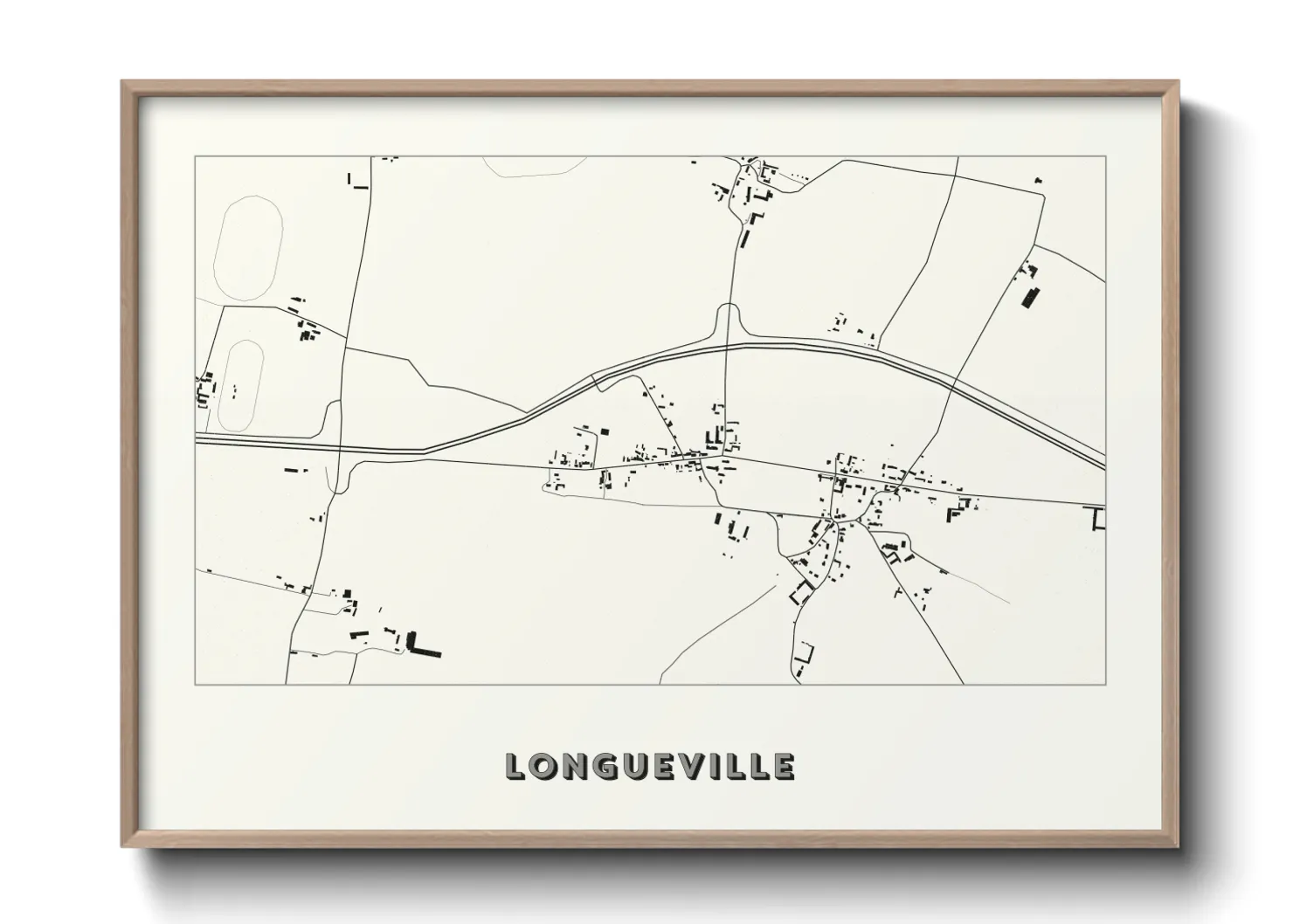 Une affiche de carte sur Longueville