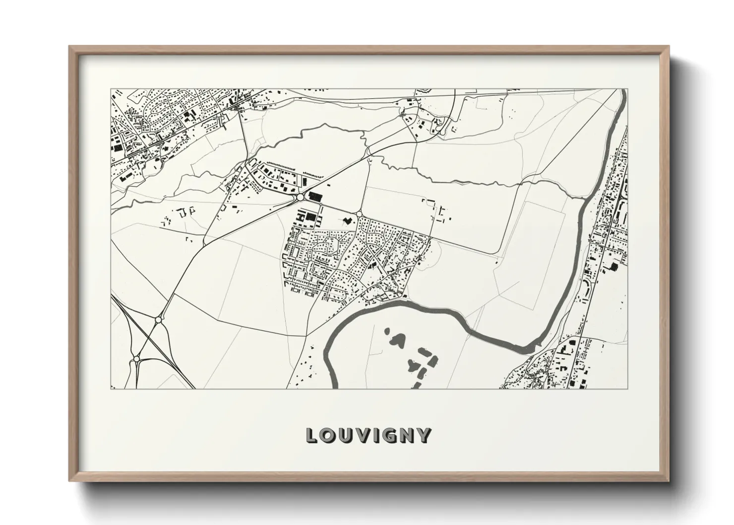 Une affiche de carte sur Louvigny