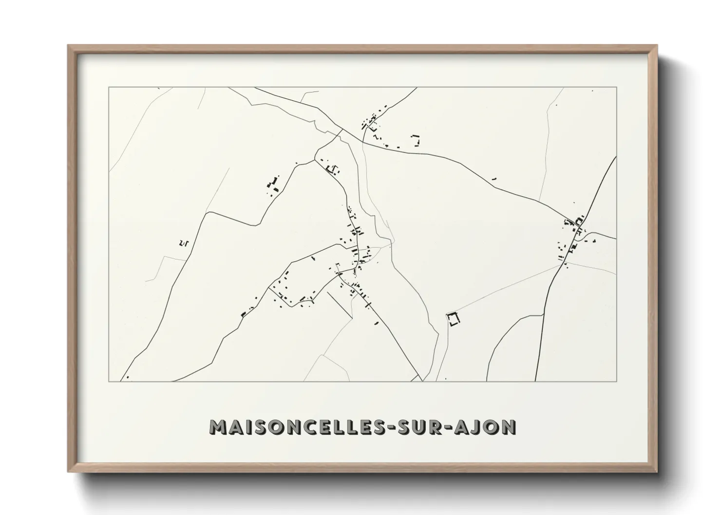 Une affiche de carte sur Maisoncelles-sur-Ajon