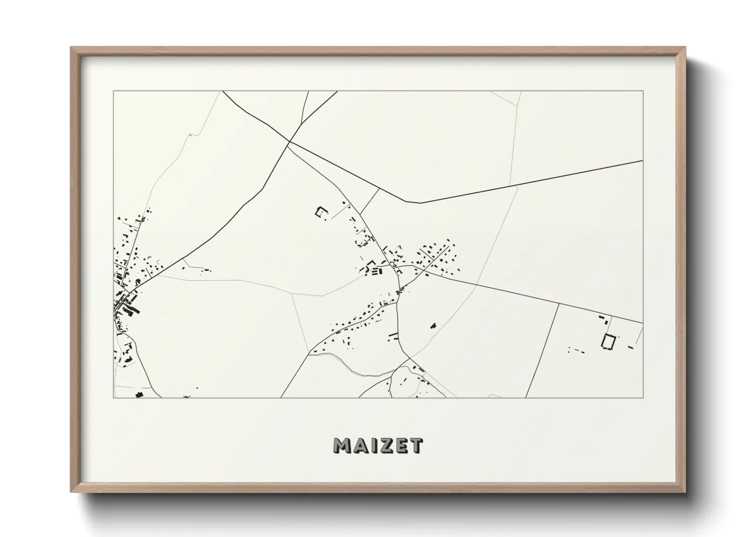 Une affiche de carte sur Maizet