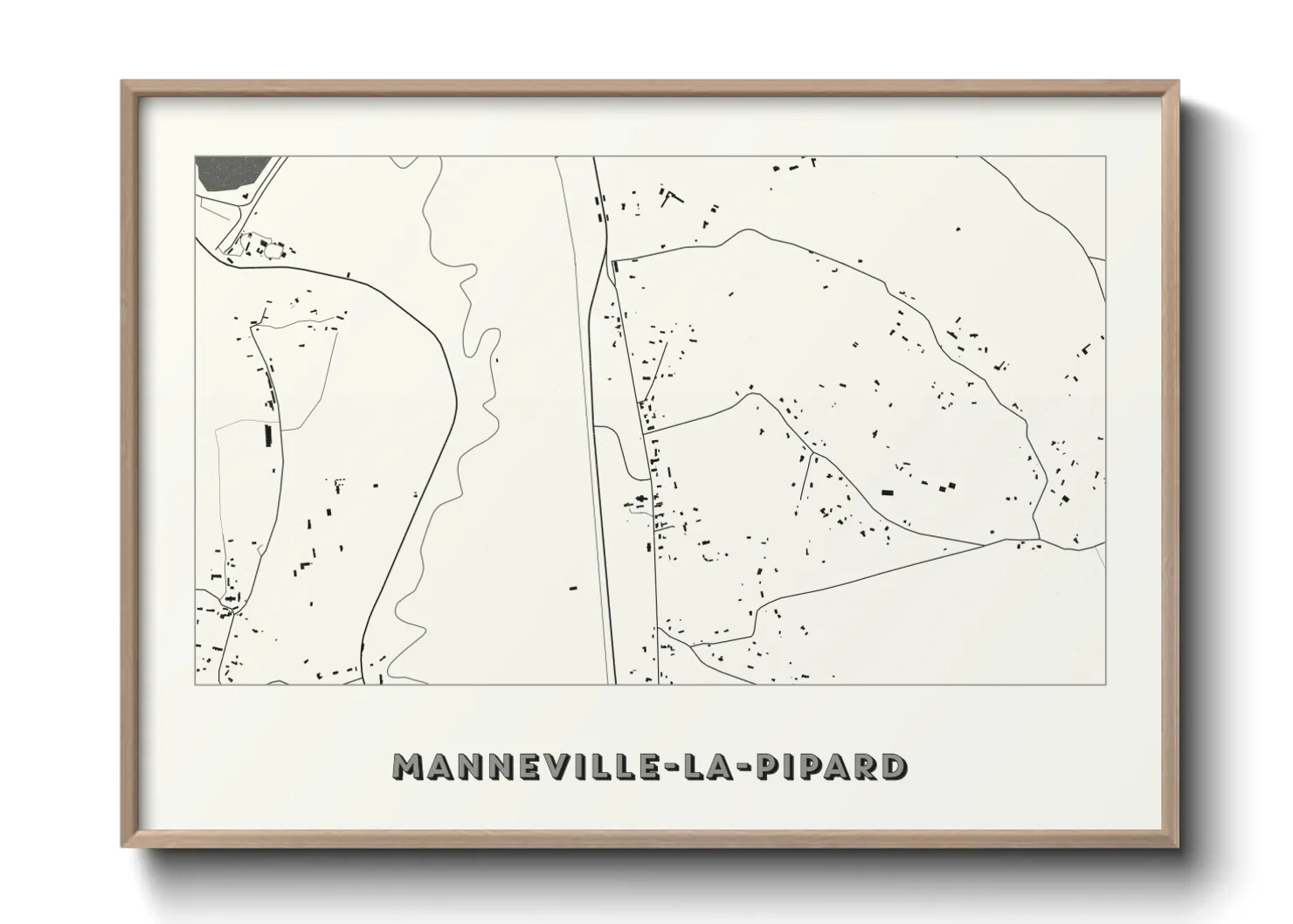Une affiche de carte sur Manneville-la-Pipard