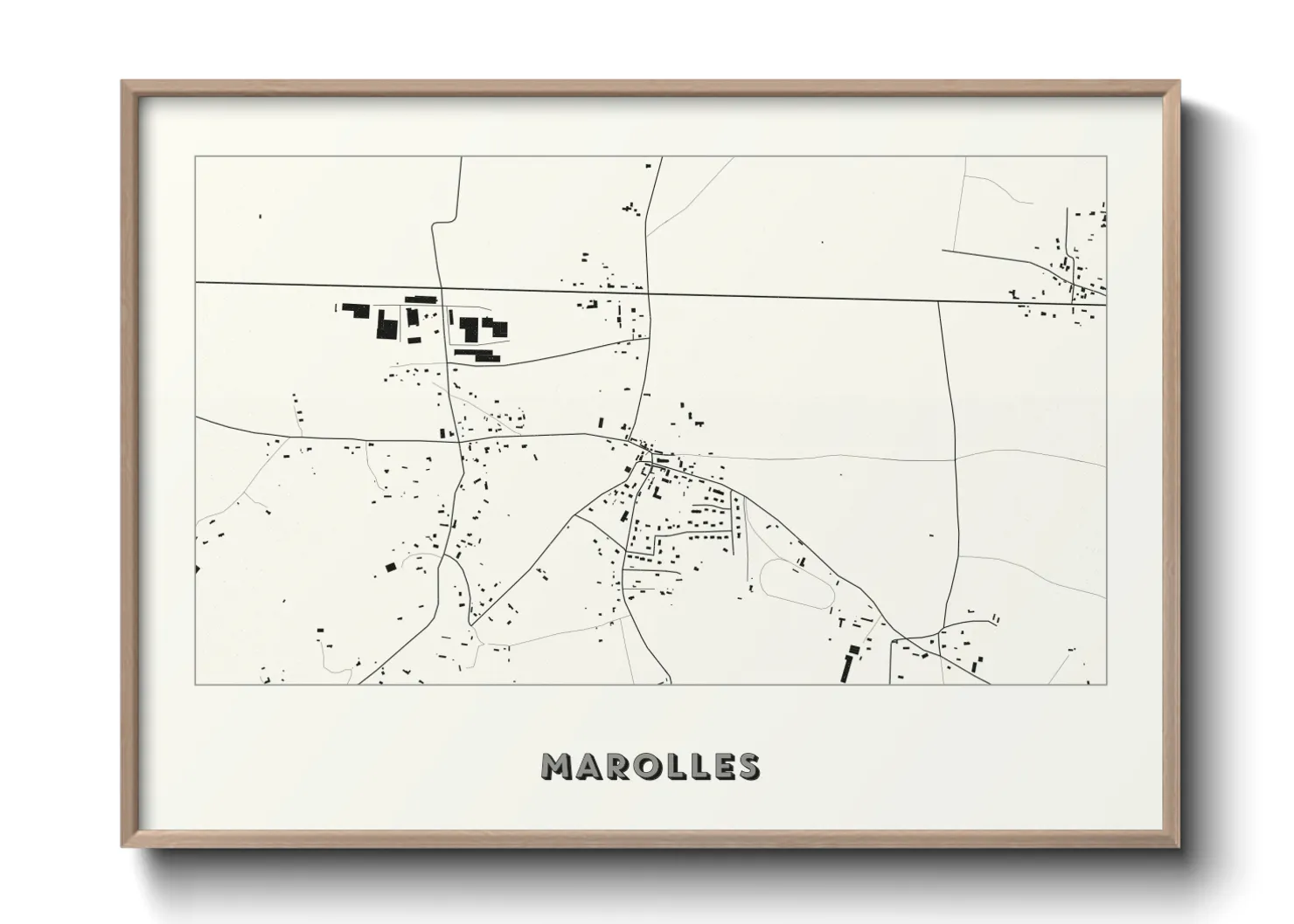 Une affiche de carte sur Marolles