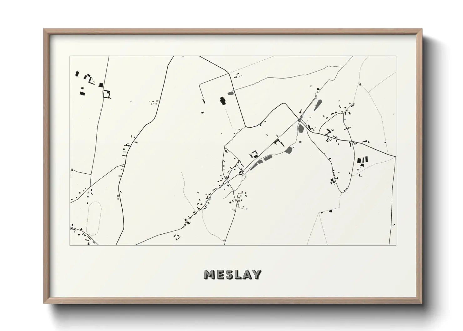 Une affiche de carte sur Meslay