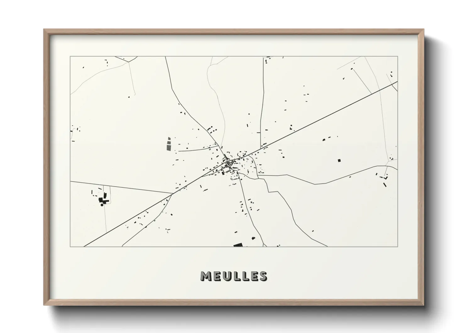 Une affiche de carte sur Meulles