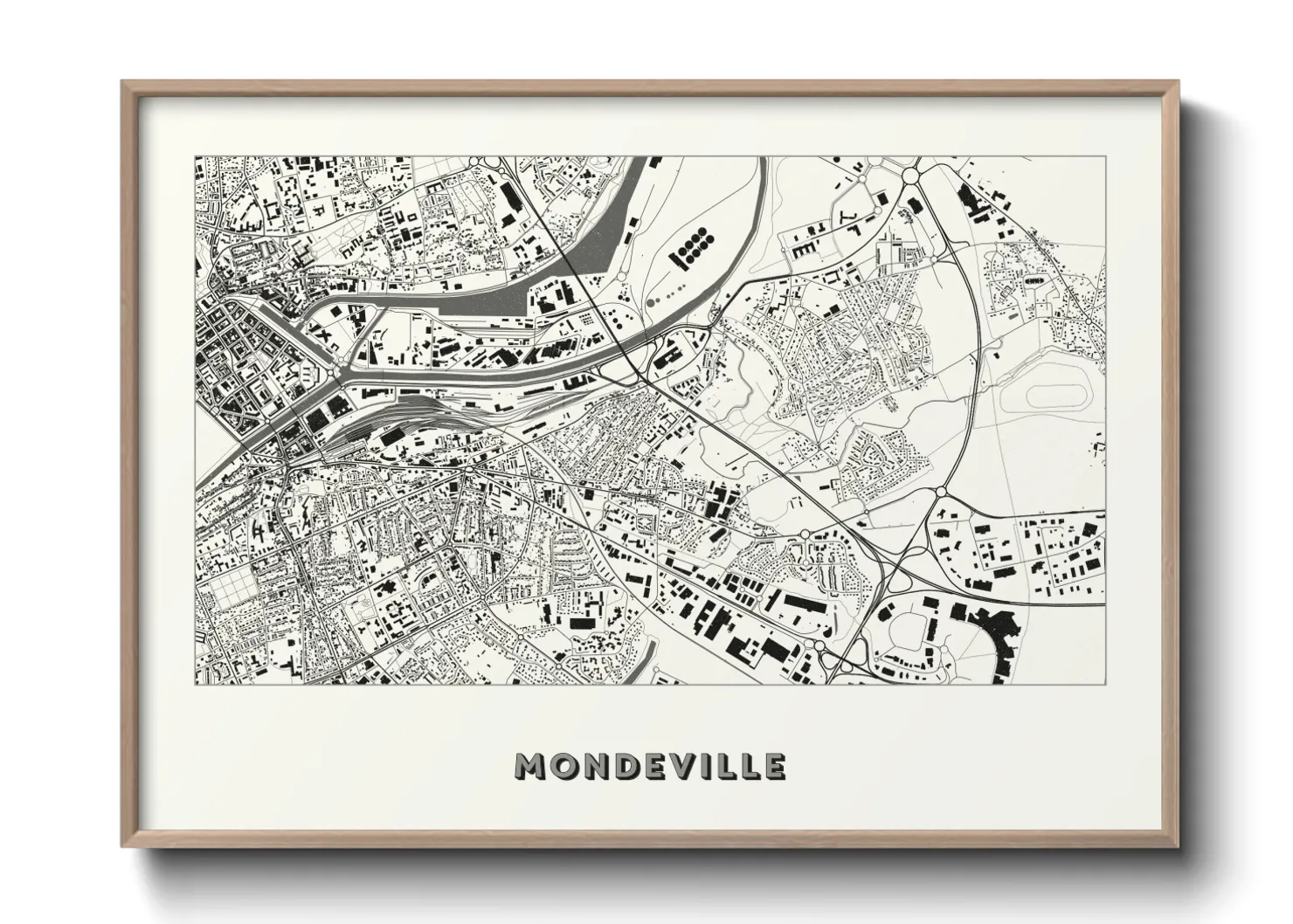 Une affiche de carte sur Mondeville
