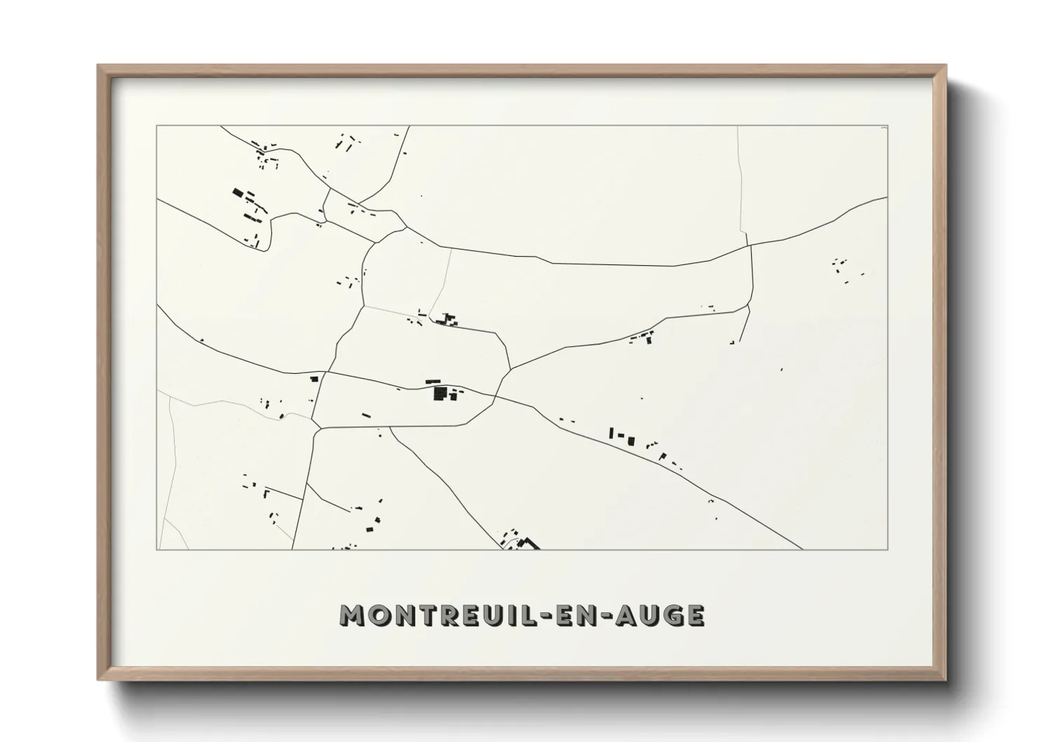 Une affiche de carte sur Montreuil-en-Auge