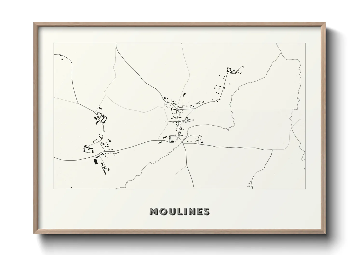 Une affiche de carte sur Moulines