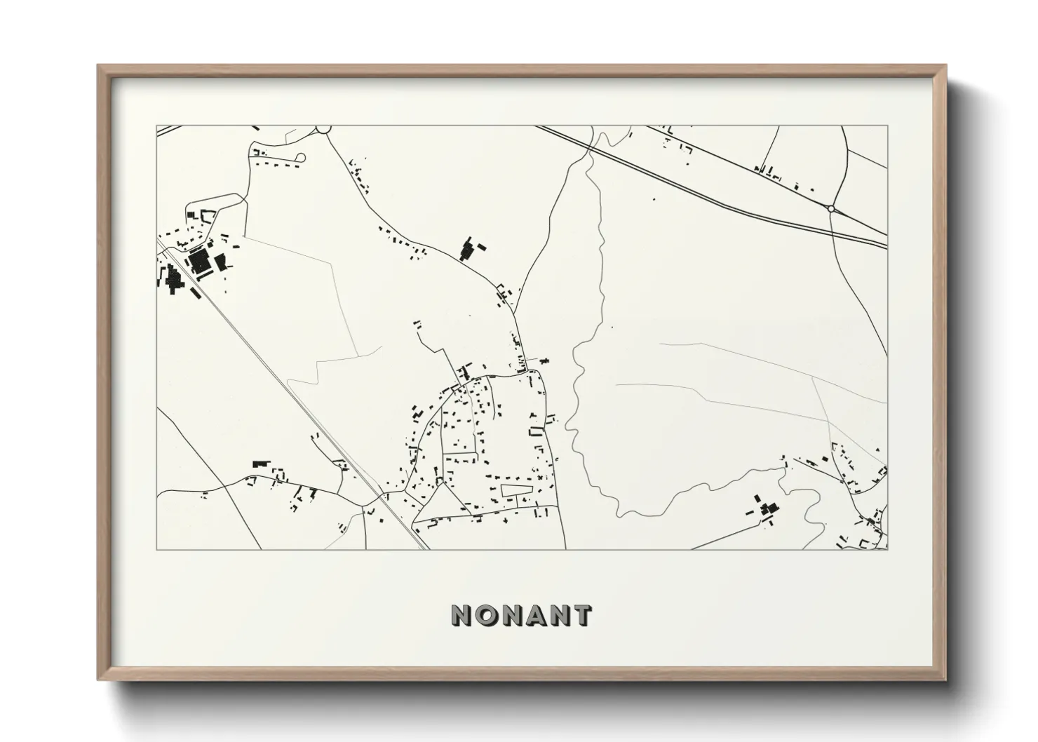 Une affiche de carte sur Nonant