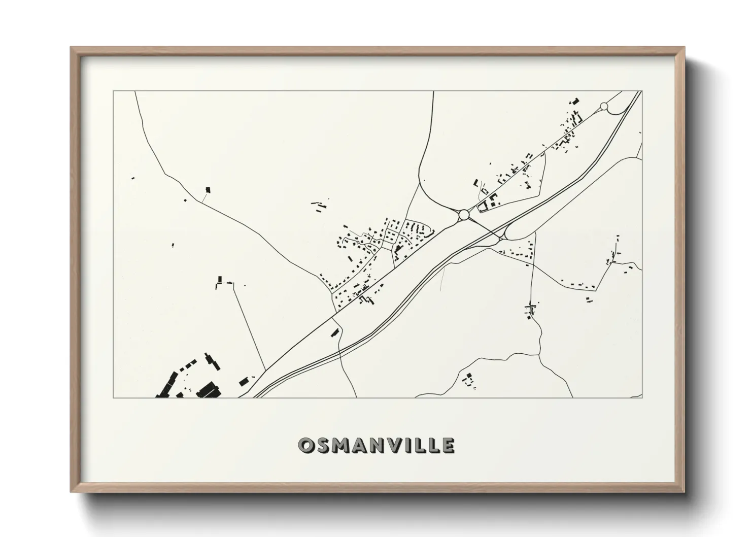 Une affiche de carte sur Osmanville
