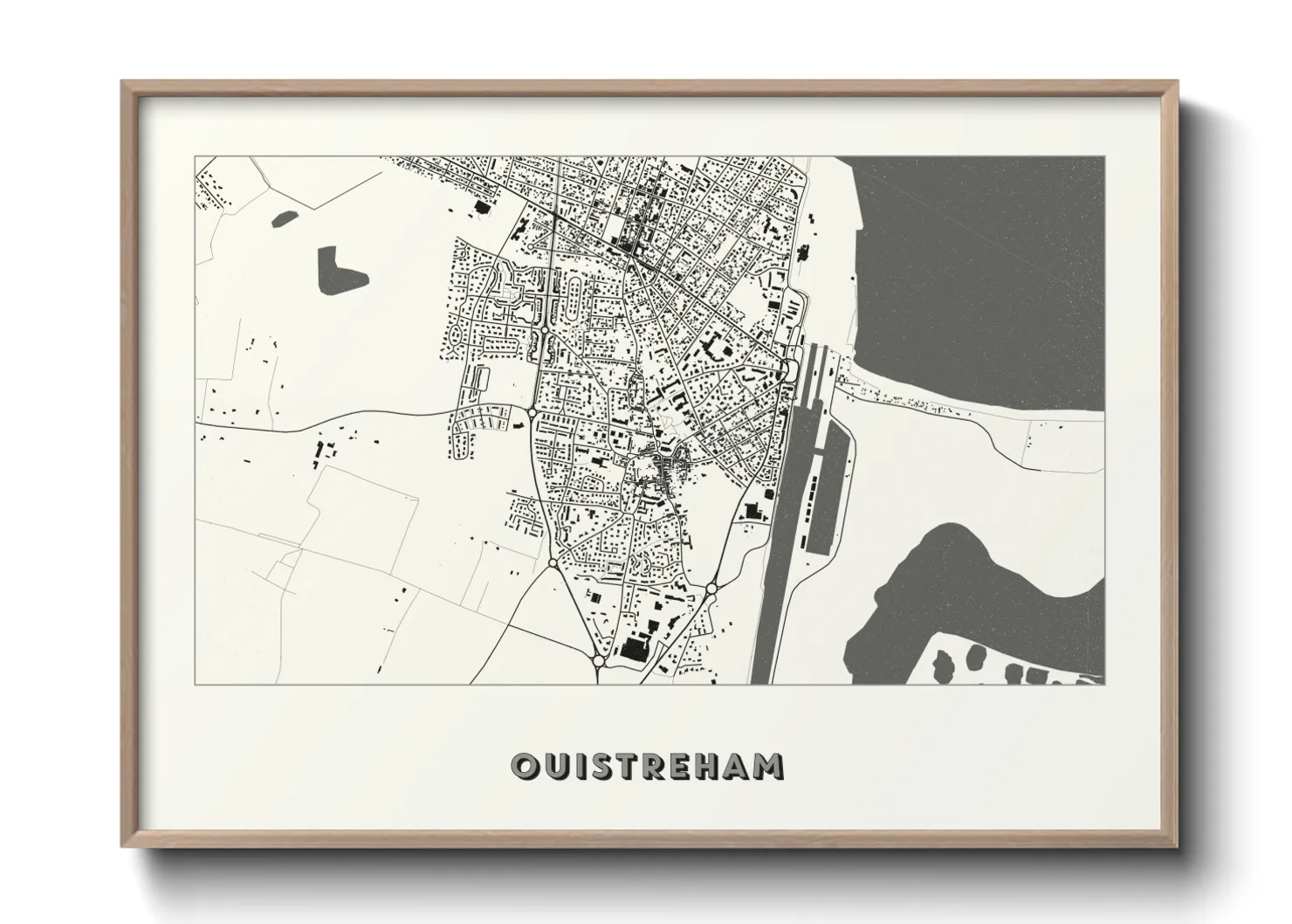 Une affiche de carte sur Ouistreham