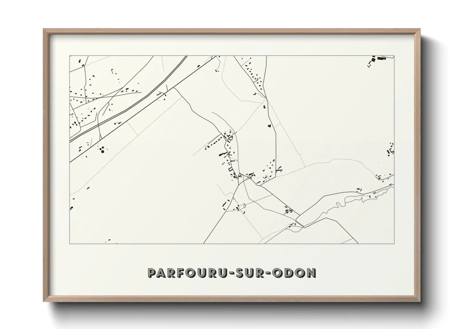 Une affiche de carte sur Parfouru-sur-Odon