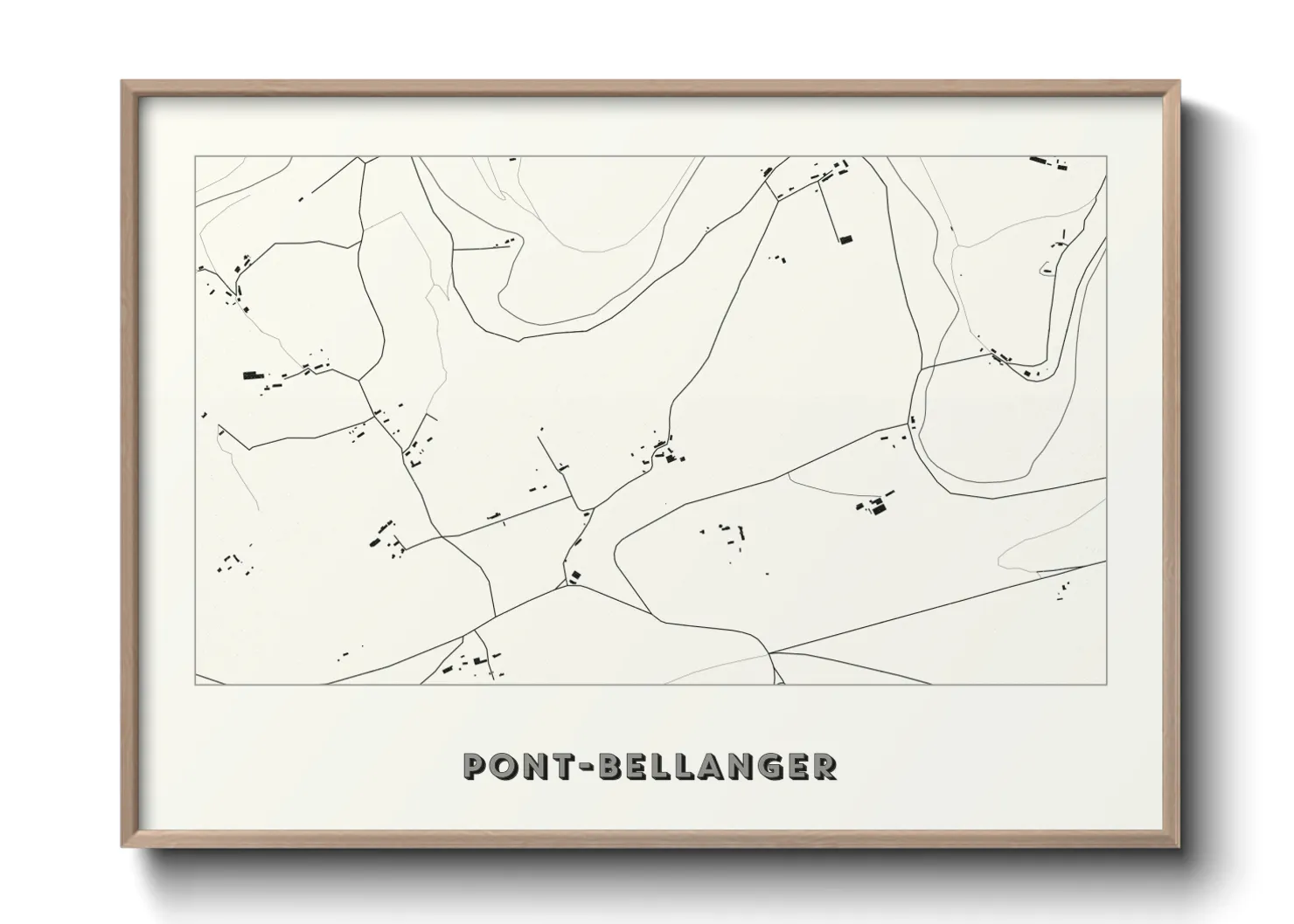 Une affiche de carte sur Pont-Bellanger