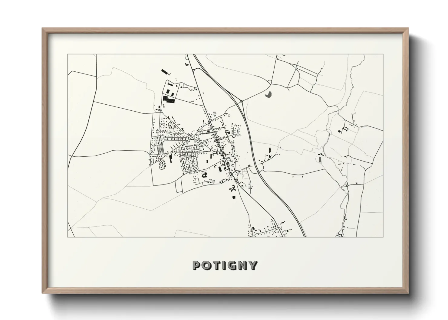 Une affiche de carte sur Potigny
