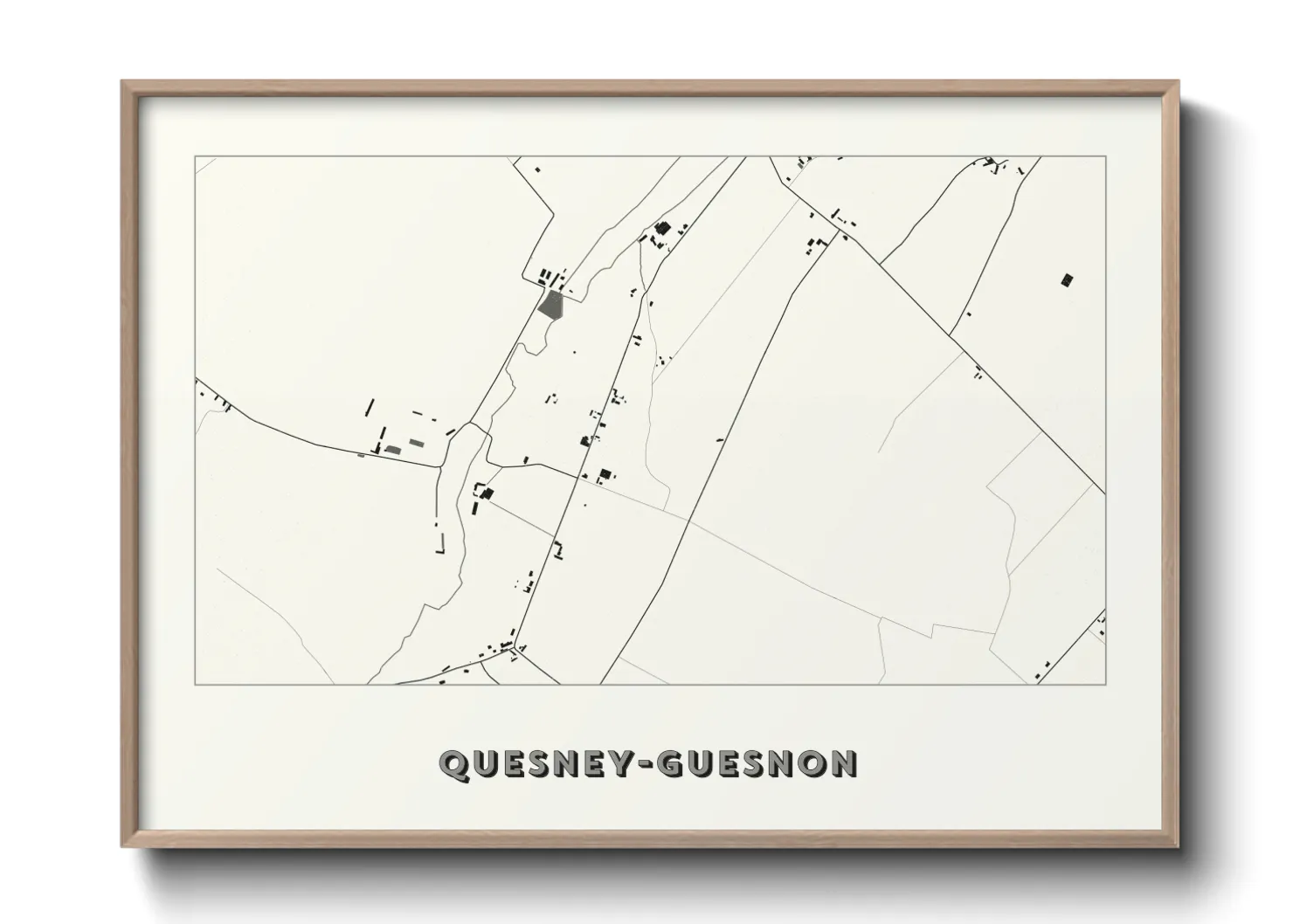 Une affiche de carte sur Quesney-Guesnon