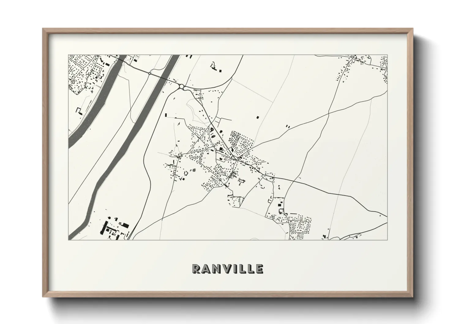 Une affiche de carte sur Ranville