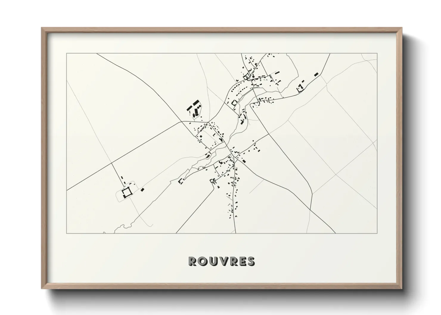 Une affiche de carte sur Rouvres