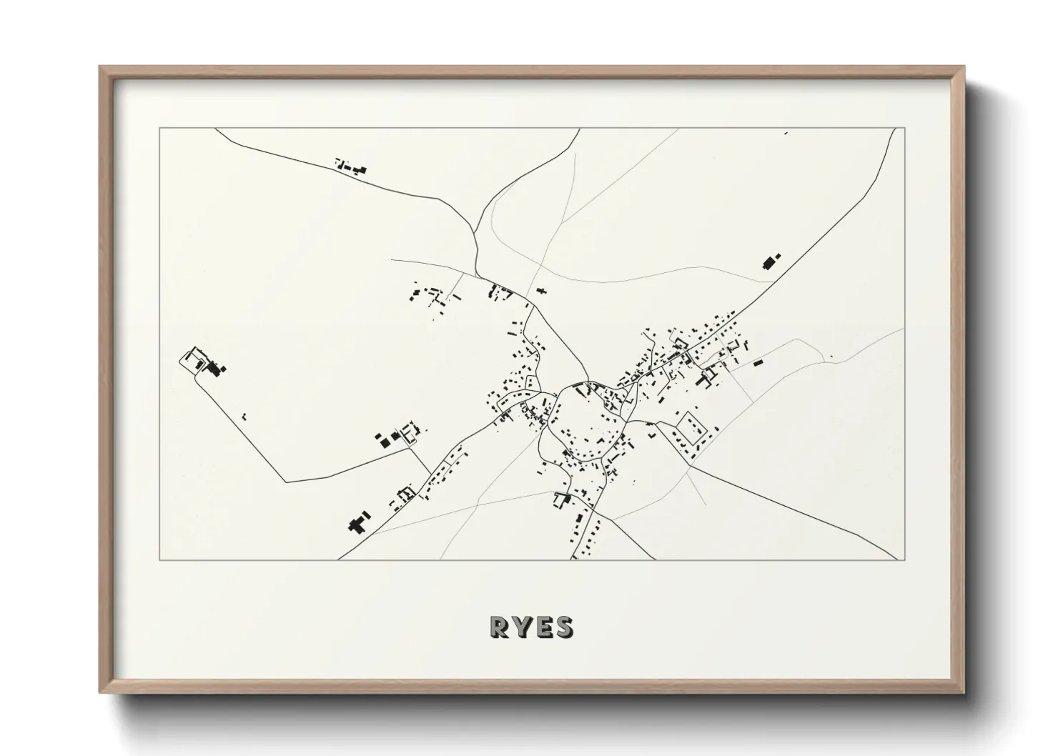 Une affiche de carte sur Ryes