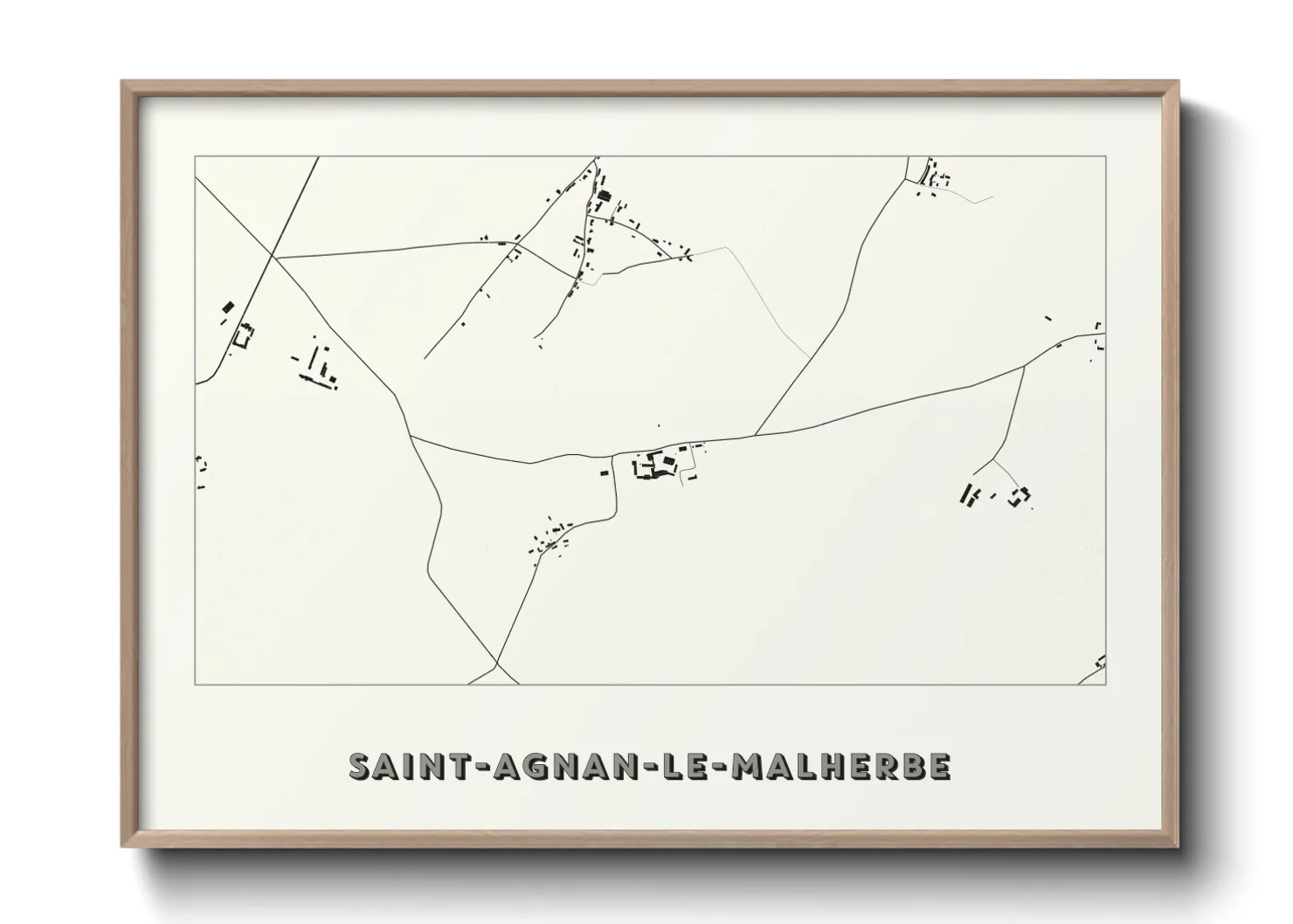 Une affiche de carte sur Saint-Agnan-le-Malherbe