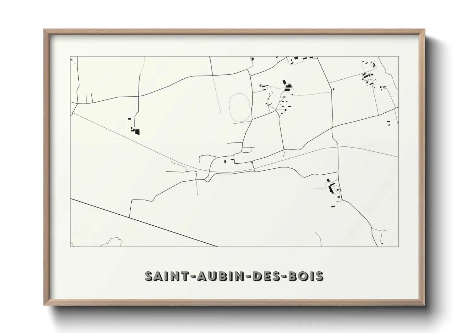 Une affiche de carte sur Saint-Aubin-des-Bois