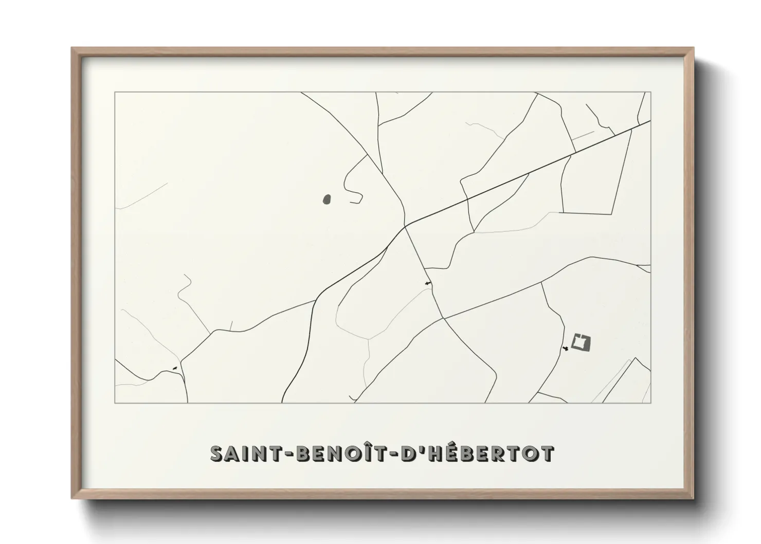 Une affiche de carte sur Saint-Benoît-d'Hébertot