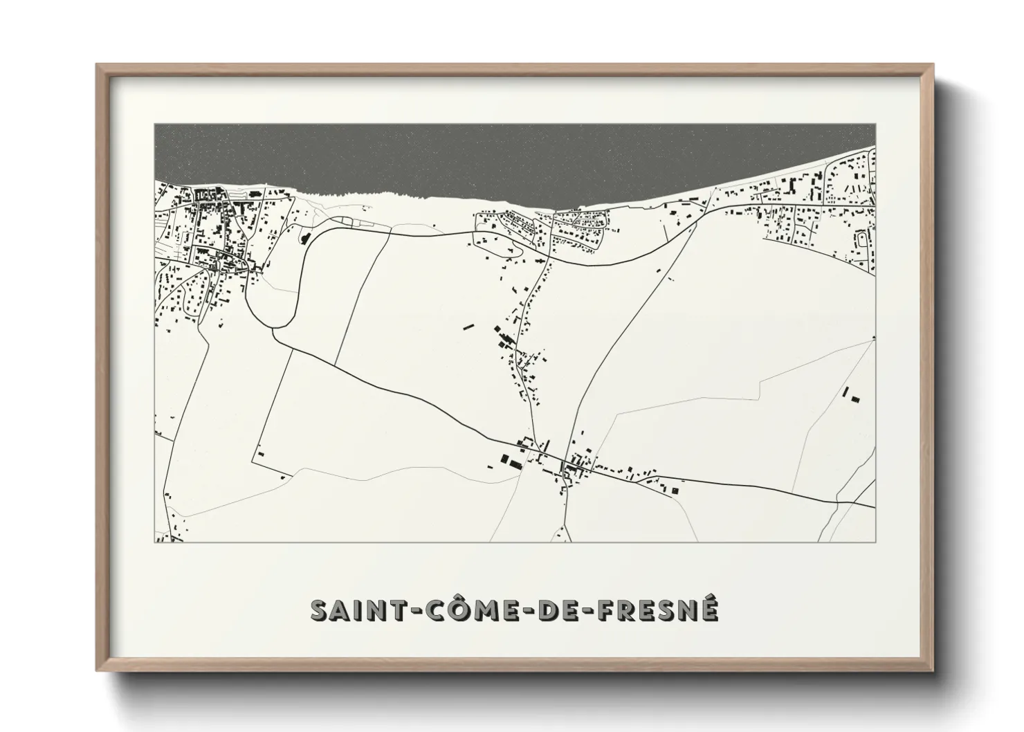 Une affiche de carte sur Saint-Côme-de-Fresné