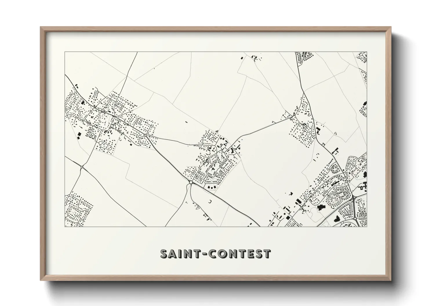 Une affiche de carte sur Saint-Contest