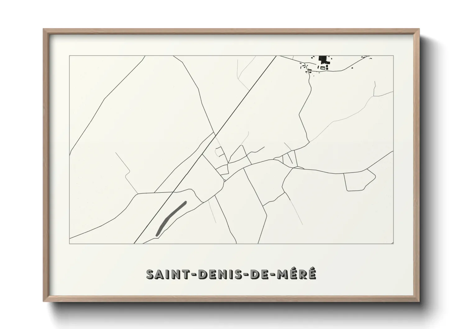 Une affiche de carte sur Saint-Denis-de-Méré