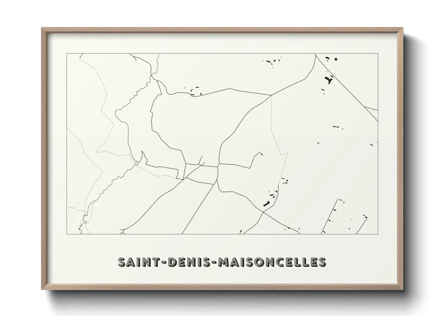 Une affiche de carte sur Saint-Denis-Maisoncelles