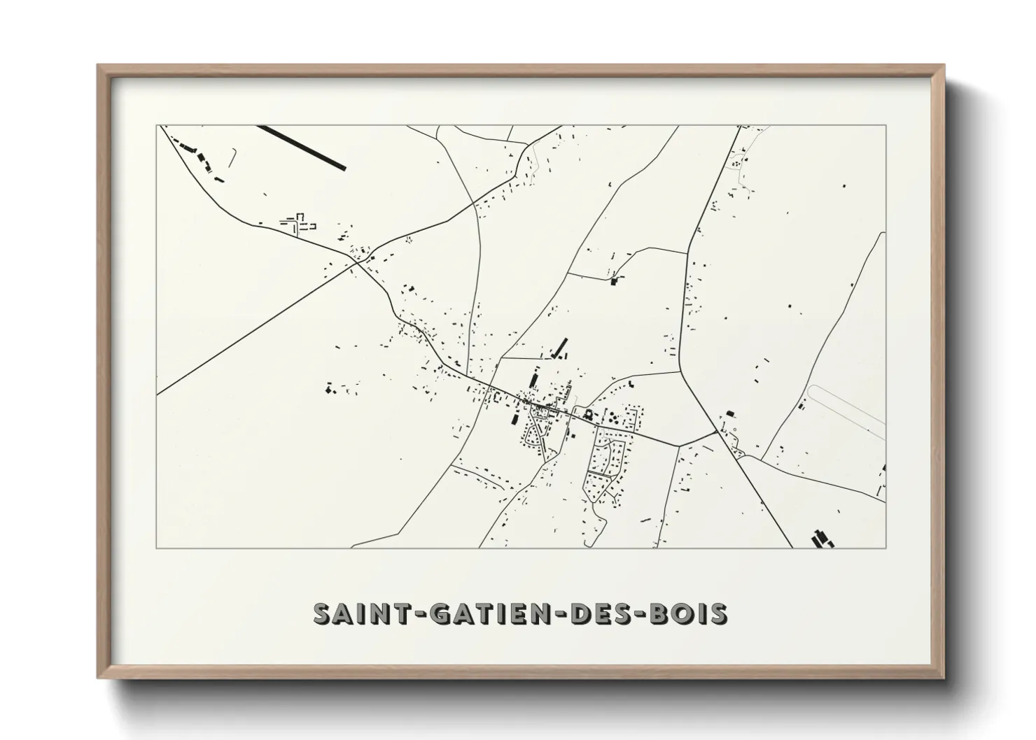 Une affiche de carte sur Saint-Gatien-des-Bois