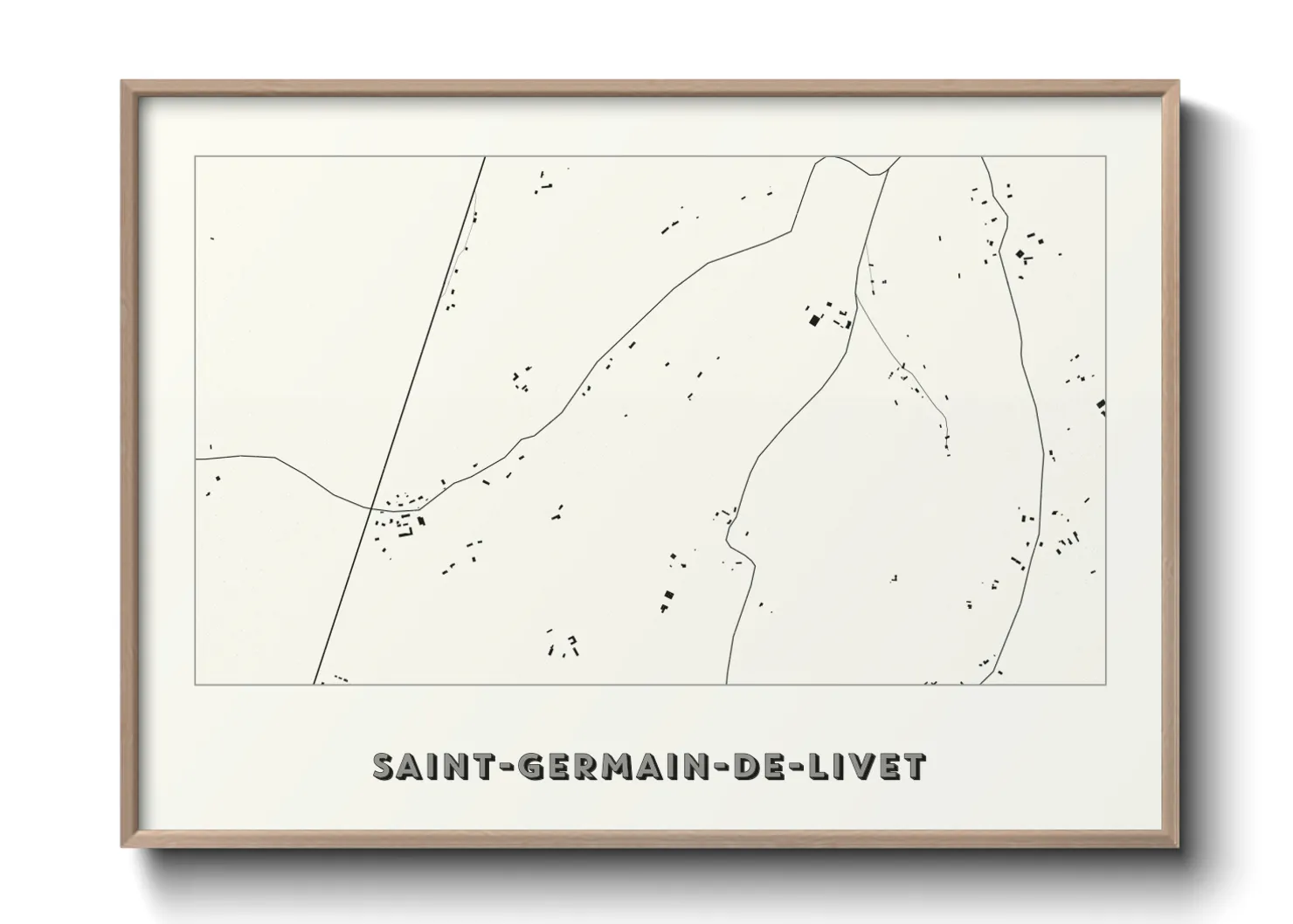 Une affiche de carte sur Saint-Germain-de-Livet