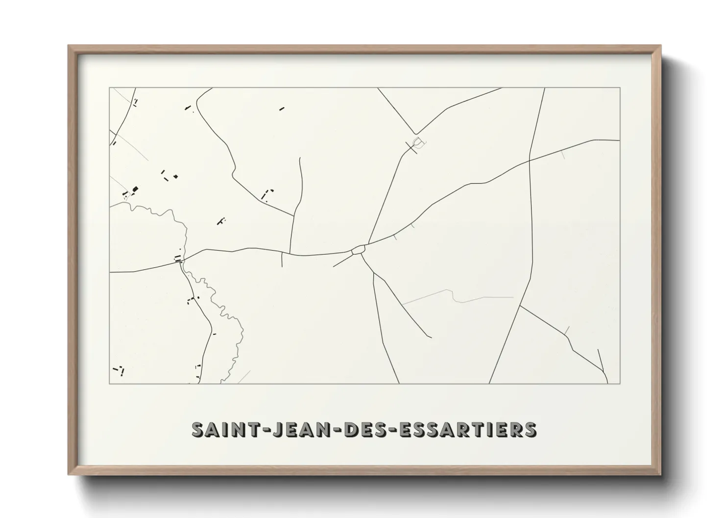 Une affiche de carte sur Saint-Jean-des-Essartiers