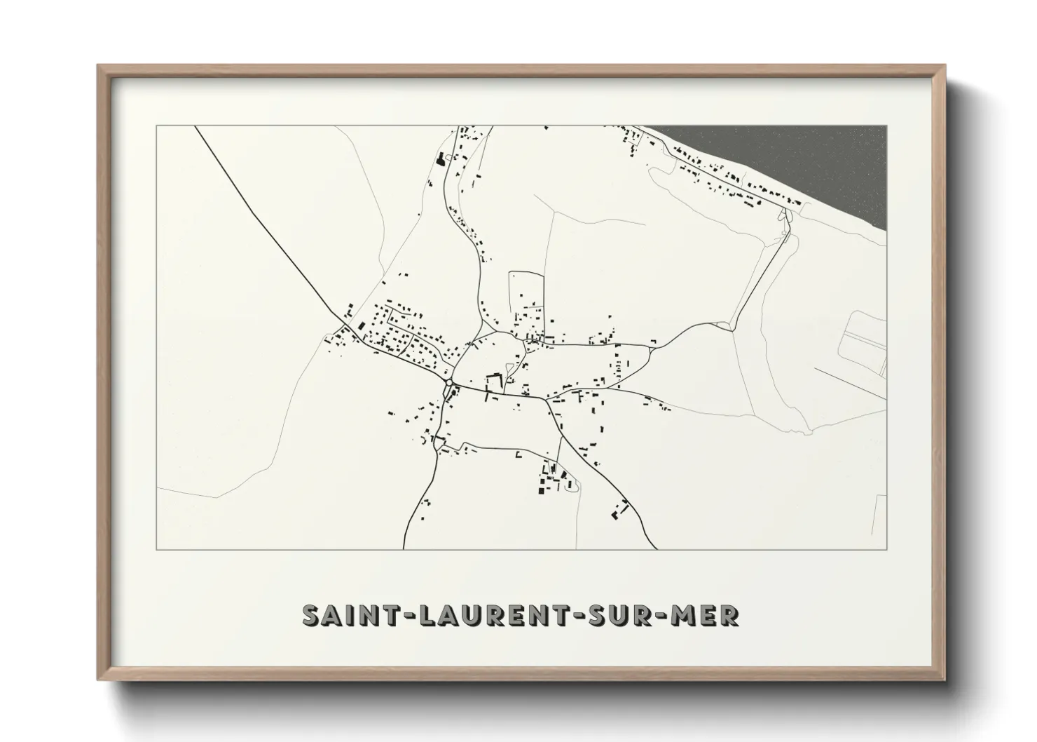 Une affiche de carte sur Saint-Laurent-sur-Mer