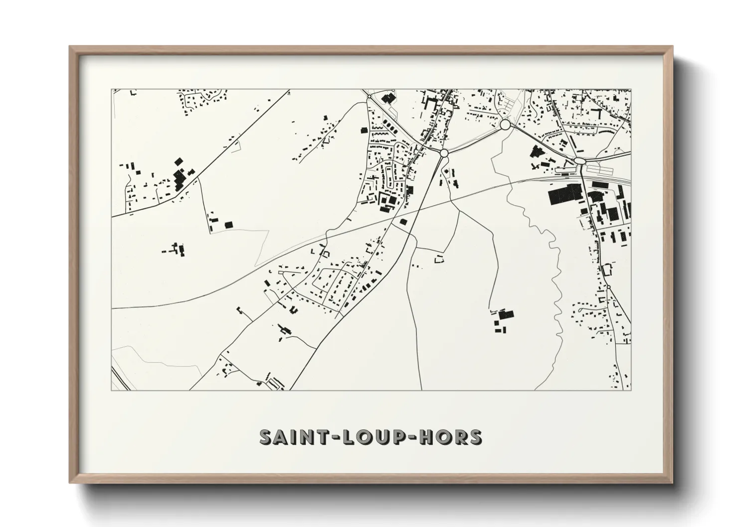 Une affiche de carte sur Saint-Loup-Hors