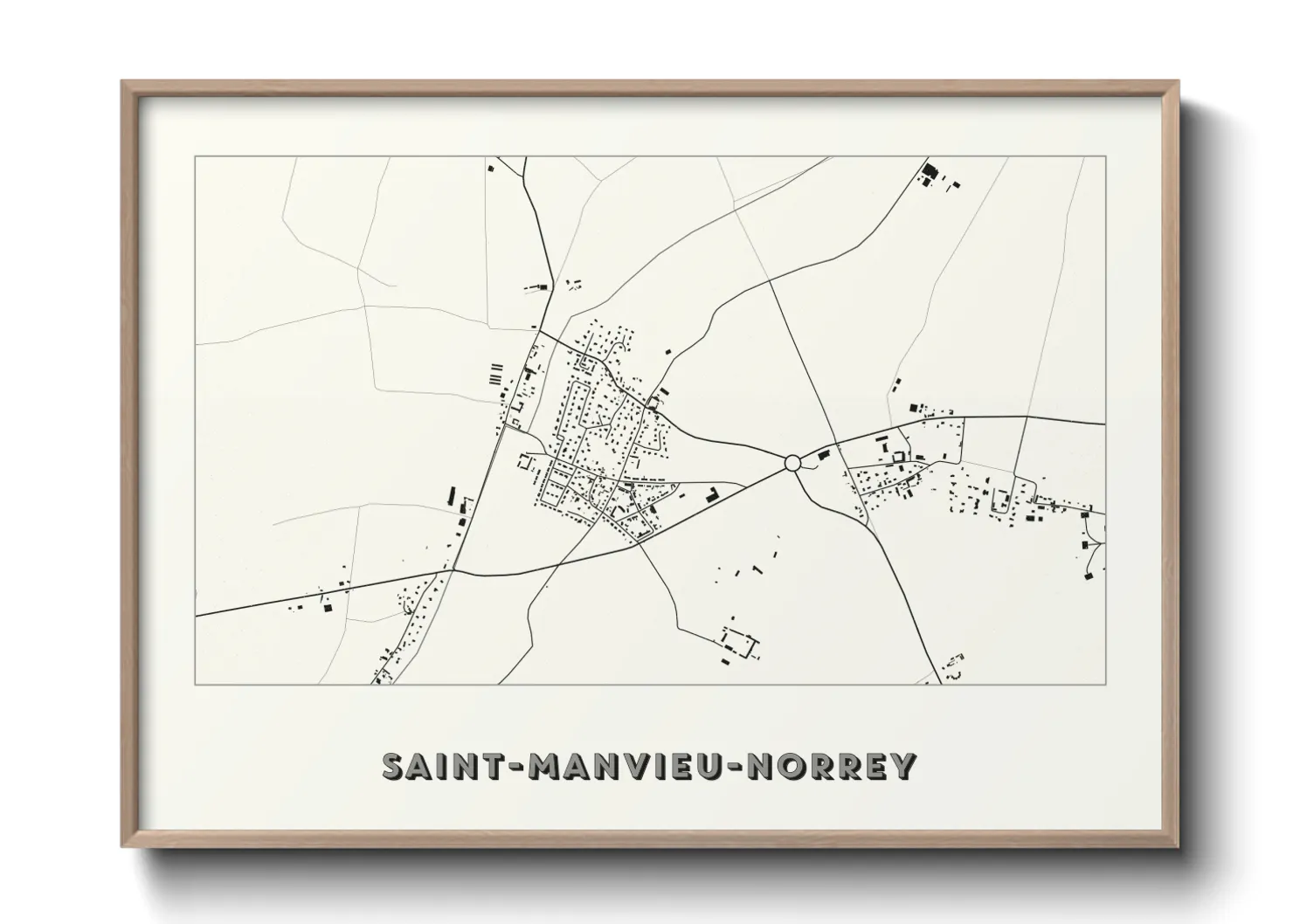 Une affiche de carte sur Saint-Manvieu-Norrey